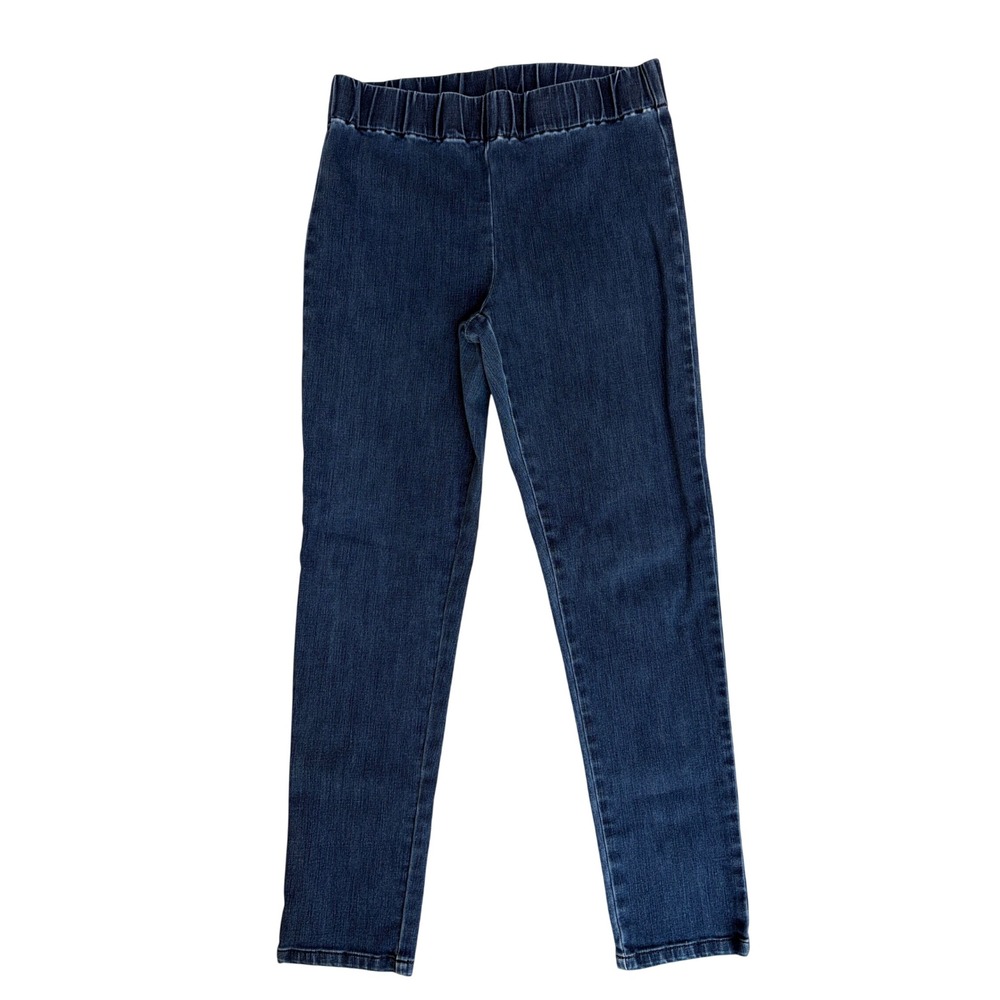Soft Surroundings Blue Denim Pull On Skinny Leggings Women Size M Stretch Jeans